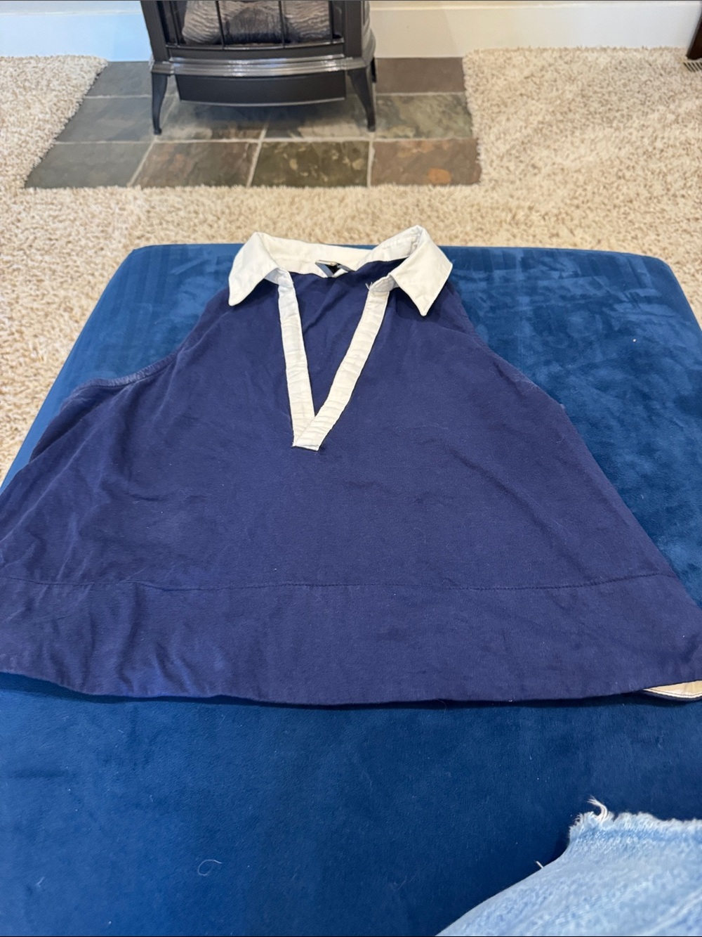 Maeve Navy Tank with White Trim